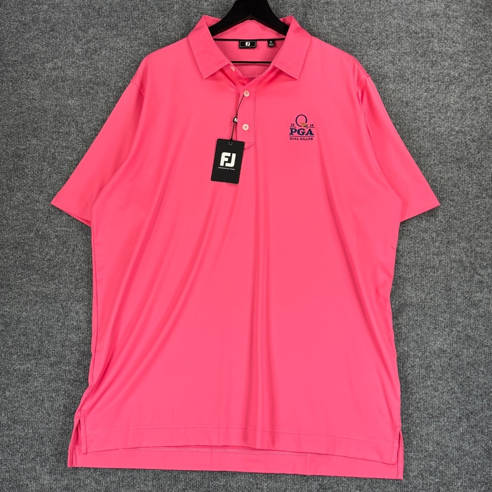 FootJoy Performance Polo Shirt Mens XL Pink PGA Quail Hallow Short Sleeve NWT